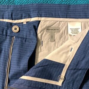 Ashworth Blue Chinos Classic Fit Gold Pants with pattern
